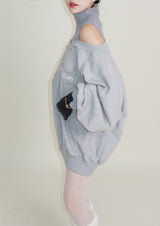 クレバータートルネックレイヤードフリーススウェットシャツ (overfit)