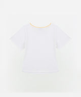 スパイラルアップリケスリムTシャツ [ホワイト/イエロー]