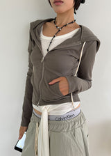 RIB SLIM HOOD ZIP-UP