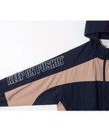 LB Retro Hooded Track Jacket (Navy/Beige)