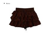Latte Suede Tiered Mini Skirt