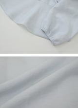 #Fairy Ribbon Puff Long Sleeve Blouse (4color)