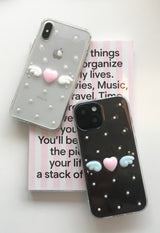 [MADE] dot angel resin case (heart-pink & wings-white)