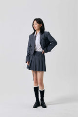 SWAN PLEATS SKIRT PANTS / CHARCOAL