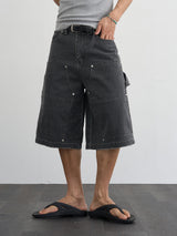 Carpenter capri cotton pants 3color