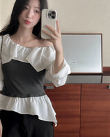 Nore frill layered blouse