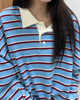 Pend Striped Collar Sweatshirt