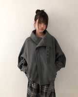 Nuan High-Neck Buckle Quilted Coat