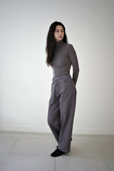 Washed straight leg pants, Ash purple