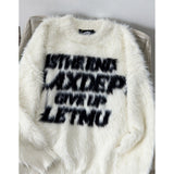 [Unisex] D Snow Lettering Angora Knitwear (2 colors)