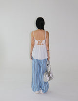 Freedom striped wide pants
