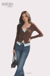 Mint Brown Layered T-shirt