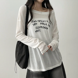 アリングレタリングショルダー長袖Tシャツ