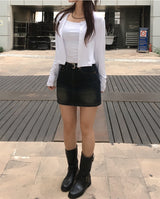 (4color) tension sleeveless cardigan set