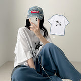 ドットスター グラフィックボクシー半袖Tシャツ (4 colors)