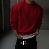 [HFORUS MADE]Layer Shoulder Sweatshirt IN RED