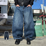 Round denim pants