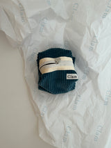 Clam round pouch _ Corduroy ocean blue