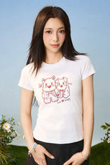 プレイフルドッググラフィックTシャツ - フィーメイル
