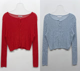 Judy See-through Round Neck Cardigan