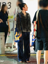COLORFUL RANDOM STITCH EMBROIDERY DISTRESSED SIGNATURE SPRAY-COLOR WASHED RELAXED FIT SWEATPANTS