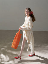Cotton Embroidered Lace Flower Beads Romantic Dress