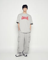 25FW DOUBLE LAYER LOGO WIDE SHORT SLEEVE T-SHIRT MELANGE