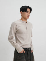 ヘンリーネック長袖Tシャツ 4色