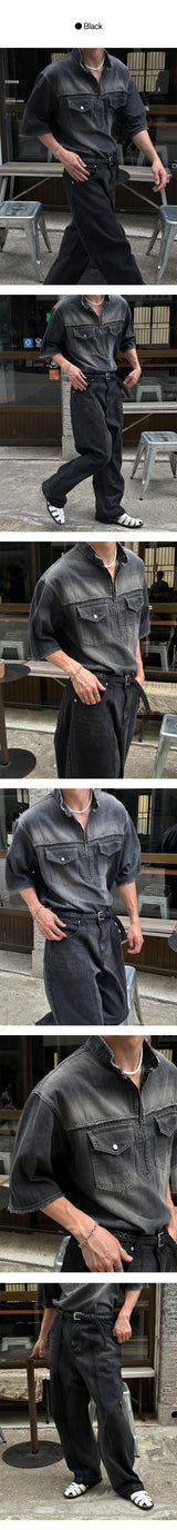 [PREMIUM] Western denim anorak shirts (2color)
