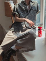 Pina Cool Denim Half Shirt
