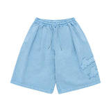 24FW APPLIQUE LOGO PIGMENT SHORT PANTS LIGHT BLUE