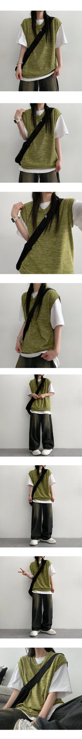 Buddy Linen V-neck Summer Knit Vest