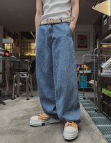 カルテルバックペインティングバルーンデニムパンツ