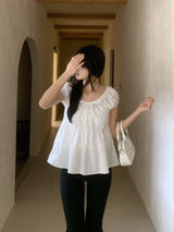 Sugar Lace Babydoll Puff Blouse