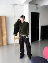 No.1638 SクロップＶニット (6color)