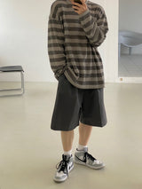 Nylon wide banding half pants 2C