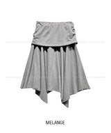 Kyou Unbalance Layered Shirring Skirt