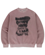 GRUNGE SLOGAN PIGMENT SWEATSHIRT