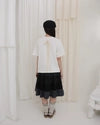 Blooming garden patchwork skirt / black