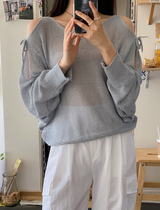 Shoulder Slit Ribbon Long Sleeve Knit (5color)