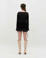 Ribbon Tied Mini Skirt Pants _ BROWN