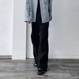 Curved Stitch Wide Trousers