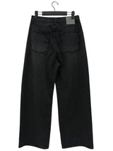 BLACK STRIPE WASHING DENIM PANTS