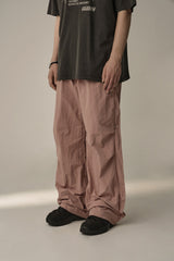 LINE COVER PARACHUTE PANTS (PINK)