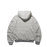ストリッピードクロップフードジップアップ (Grey)