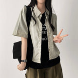 Monran Muji Cropped Short-Sleeved Shirt