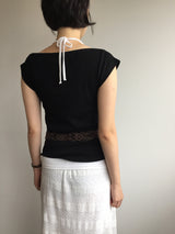 リベットボートネックTシャツ (3color)