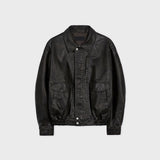 ウォッシードエコレザーブルゾン (Dark Brown)