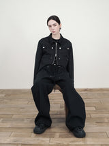 WOOD FABRIC PINOCCHIO JACKET
