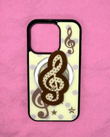 [made] Dot treble clef pink phone case (MagSafe glass bumper)